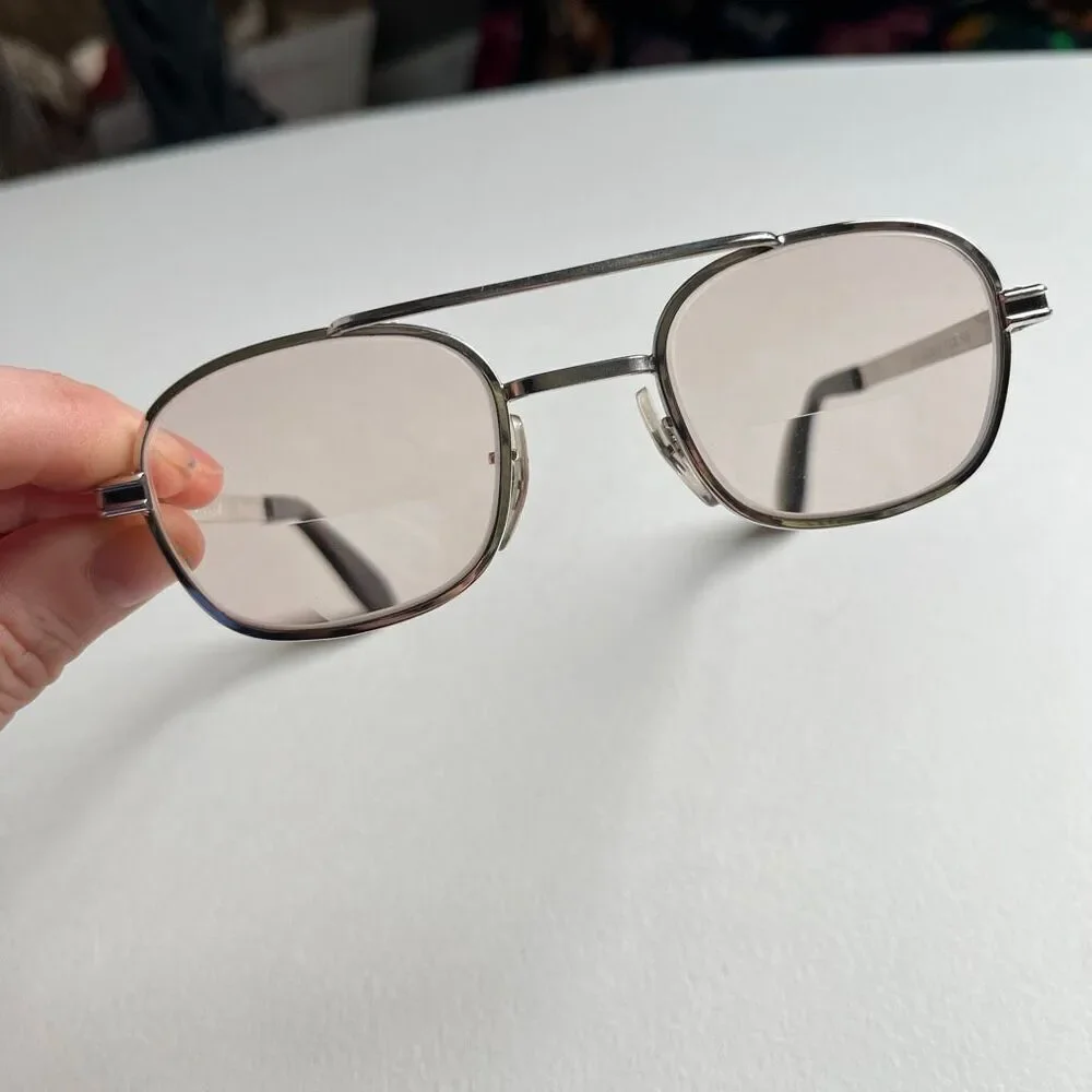 VTG Z87 ADEN USA Safety Glasses Pink Tint Bifocal Slvr Metal Frame